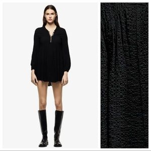 Zara Black Textured Wave Mini Dress